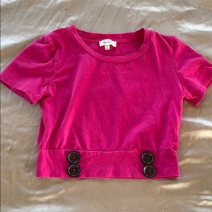 pink tshirt short crop top